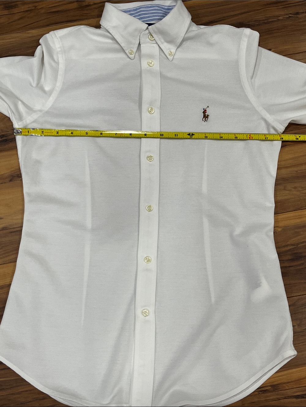 RALPH LAUREN KNIT OXFORD WHITE BLOUSE TOP SHIRT SIZE MEDIUM - Picture 4 of 7